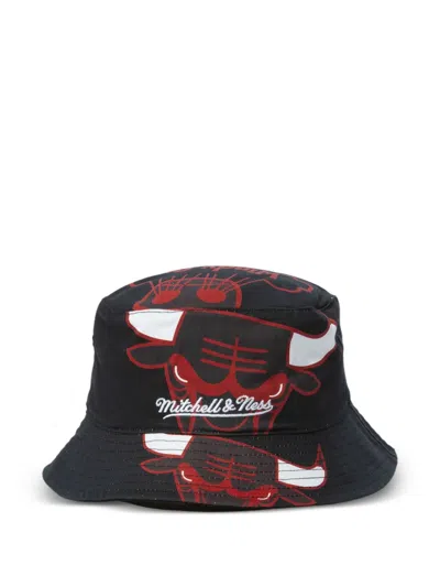 Mitchell & Ness Chicago Bulls Hardwood Classics Cut Up Bucket Hat In Black
