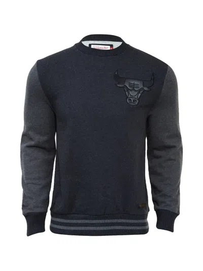 Mitchell & Ness Chicago Bulls Leather-trim Sweatshirt In Blue