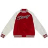 Mitchell & Ness Chicago Bulls Primetime Lightweight Satin Jacket In Scarlet In Multi