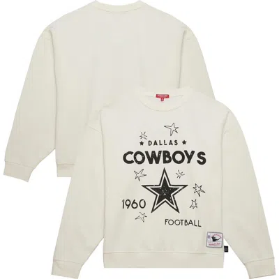 Mitchell & Ness Cream Dallas Cowboys Plus Size Shooting Star Sweatshirt In Animal Print