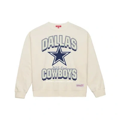 Mitchell & Ness Cream Dallas Cowboys Tonal Arch Sweatshirt In White