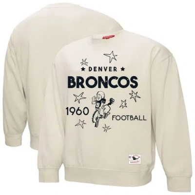 Mitchell & Ness Cream Denver Broncos Plus Size Shooting Star Sweatshirt In Neutral