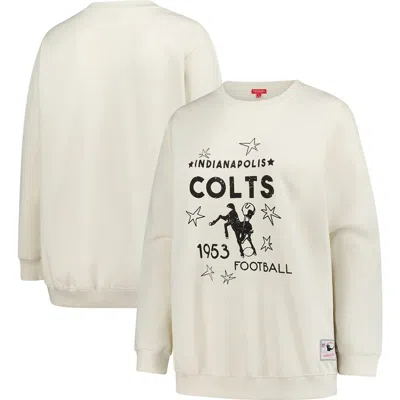 Mitchell & Ness Cream Indianapolis Colts Plus Size Shooting Star Sweatshirt In Neutral