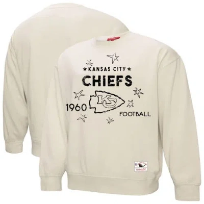 Mitchell & Ness Cream Kansas City Chiefs Plus Size Shooting Star Sweatshirt In White
