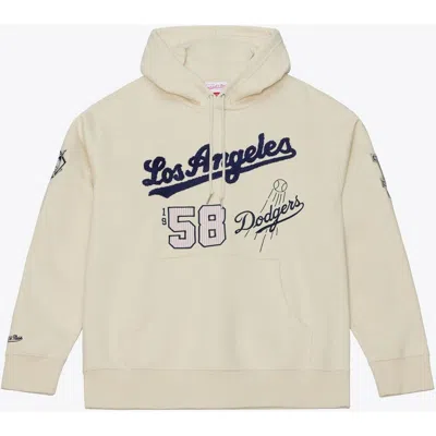 Mitchell & Ness Cream Los Angeles Dodgers Yacht Rock Fleece Hoodie In Neutral