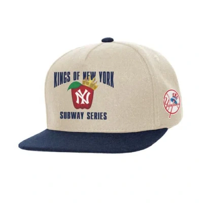Mitchell & Ness Cream New York Yankees Subway Series Matchup Pro Pinch Snapback In Multi