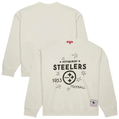 Mitchell & Ness Cream Pittsburgh Steelers Plus Size Shooting Star Sweatshirt In Neutral