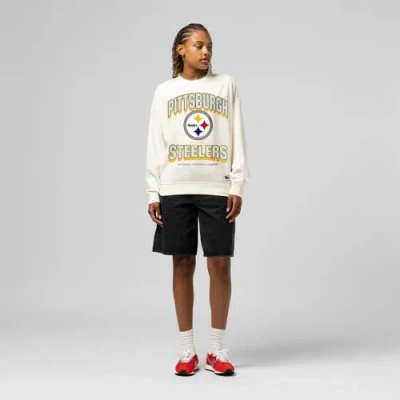 Mitchell & Ness Cream Pittsburgh Steelers Tonal Arch Sweatshirt In White