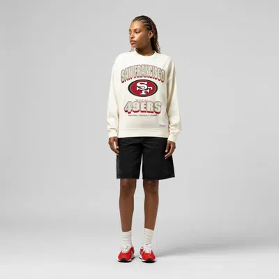Mitchell & Ness Cream San Francisco 49ers Tonal Arch Sweatshirt In White