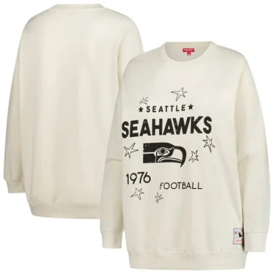 Mitchell & Ness Cream Seattle Seahawks Plus Size Shooting Star Sweatshirt In White