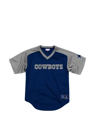 Mitchell & Ness Dallas Cowboys Final Second V-neck T-shirt In Blue