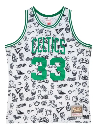Mitchell & Ness Doodle Swingman Nba Boston Celtics 1985-86 Larry Bird Tank Top In White