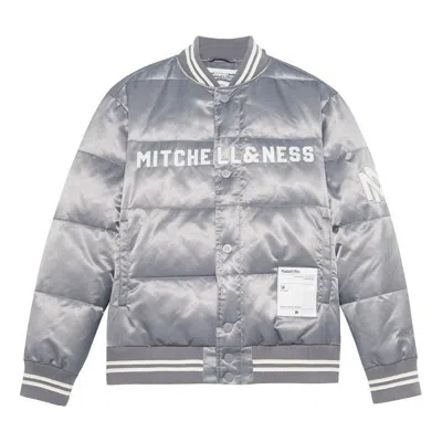 Mitchell & Ness Down Jacket 'silver' In Metallic