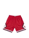 Mitchell & Ness Elasticated Graphic-print Shorts In Red