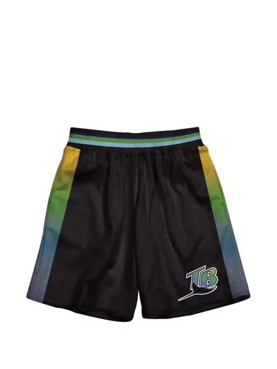 Mitchell & Ness Elasticated-waistband Track Shorts In Black