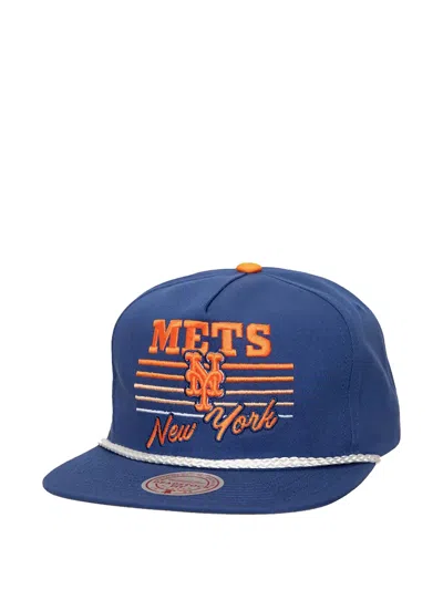 Mitchell & Ness Embroidered Deadstock Snapback Cap In Blue