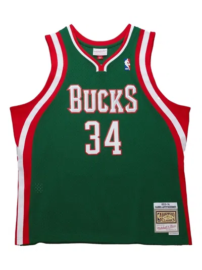 Mitchell & Ness Giannis Antetokounmpo Milwaukee Bucks 2013-14 Jersey In Green