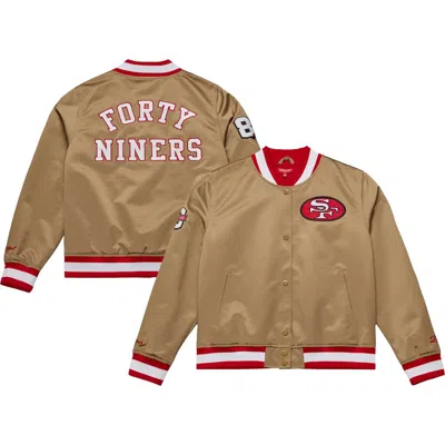 Mitchell & Ness Gold San Francisco 49ers 80th Anniversary Satin Full-snap Jacket In Multi