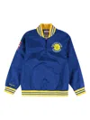 Mitchell & Ness Golden State Warriors "hardwood Warmup" Sweatshirt In Blue