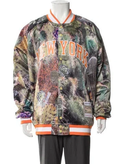 Pre-owned Mitchell & Ness Graphic Print Bomber Jacket W/ Tags In Multi