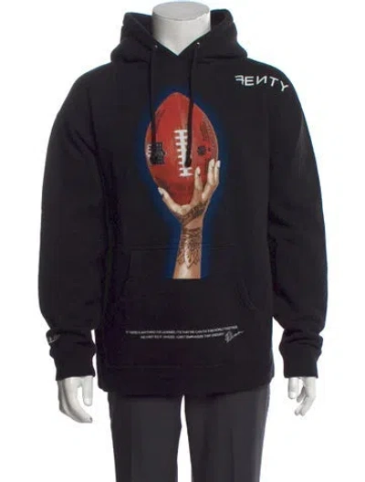 Pre-owned Mitchell & Ness Graphic Print Crew Neck Hoodie In Black