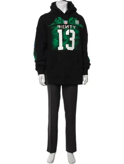 Pre-owned Mitchell & Ness Graphic Print Crew Neck Hoodie In Black