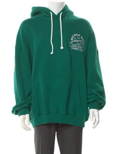 Pre-owned Mitchell & Ness Graphic Print Crew Neck Hoodie In Green