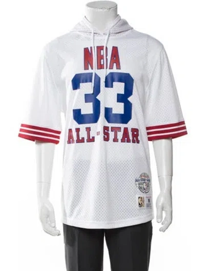 Pre-owned Mitchell & Ness Graphic Print Crew Neck Jersey In White