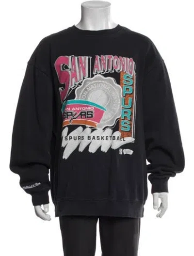 Pre-owned Mitchell & Ness Graphic Print Crew Neck Sweatshirt In Blue