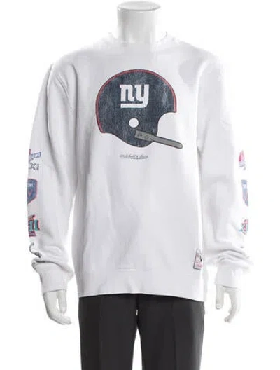 Pre-owned Mitchell & Ness Graphic Print Crew Neck Sweatshirt In White