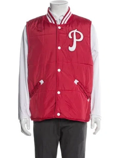 Pre-owned Mitchell & Ness Graphic Print Vest In Red