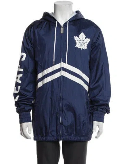 Pre-owned Mitchell & Ness Graphic Print Windbreaker In Blue