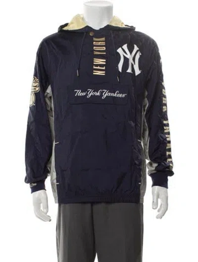 Pre-owned Mitchell & Ness Graphic Print Windbreaker W/ Tags In Blue