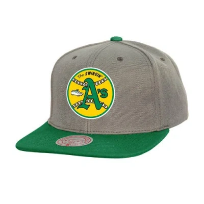 Mitchell & Ness Gray Athletics Cooperstown Collection Basic Flip Snapback Hat