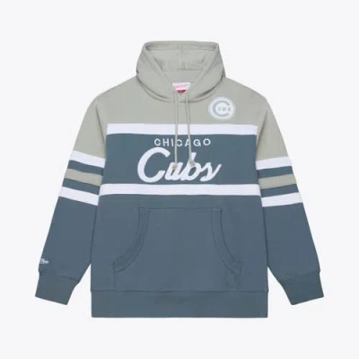 Mitchell & Ness Gray Chicago Cubs Cooperstown Collection Thunderstorm Head Coach Hoodie In Multi