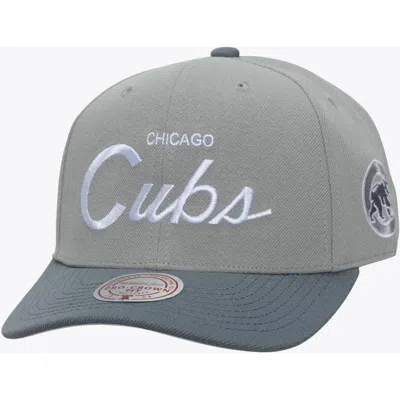 Mitchell & Ness Gray Chicago Cubs Thunderstorm Head Coach Pro-crown Adjustable Hat