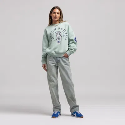 Mitchell & Ness Green Boston Red Sox Yacht Rock Sweatshirt In Gray