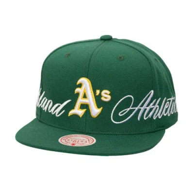 Mitchell & Ness Green Oakland Athletics Just Don X Mlb Lux Script Snapback Hat