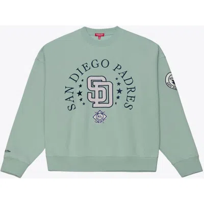 Mitchell & Ness Green San Diego Padres Yacht Rock Sweatshirt In Blue