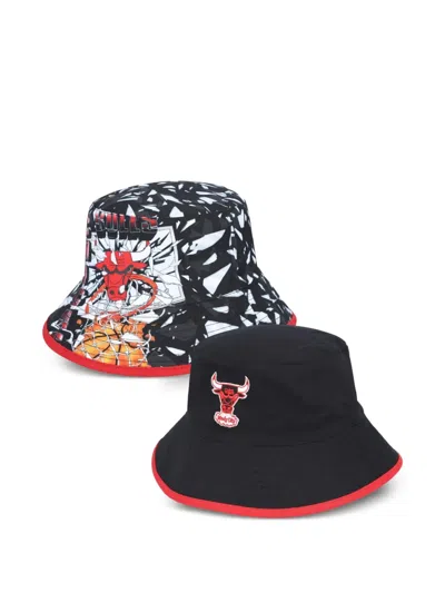 Mitchell & Ness Hardwood Classics Chicago Bulls Reversible Bucket Hat In Black