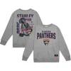 Mitchell & Ness Heather Gray Florida Panthers 2025 Stanley Cup Champions Pullover Sweatshirt In Gray