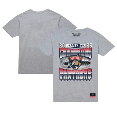 Mitchell & Ness Heather Gray Florida Panthers 2025 Stanley Cup Champions Victory Arch T-shirt