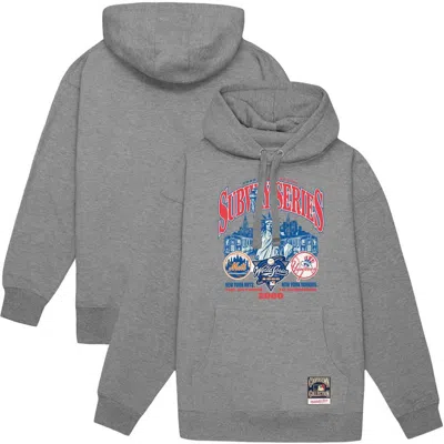 Mitchell & Ness Heather Gray New York Yankees Vs. New York Mets 2000 World Series Pullover Hoodie
