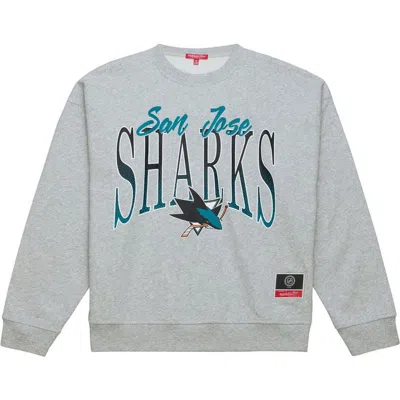 Mitchell & Ness Heather Gray San Jose Sharks Hockey Night Sweatshirt