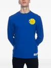 Mitchell & Ness Henley Basketball-logo T-shirt In Blue