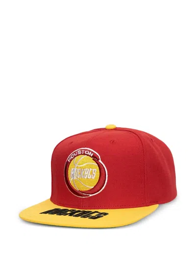 Mitchell & Ness Houston Rockets Logo Baseball Cap In Red