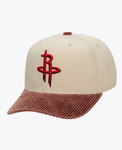 Mitchell & Ness Houston Rockets Washed Corduroy Pro Crown Snapback Hat In Gray