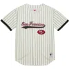 Mitchell & Ness Jerry Rice Cream San Francisco 49ers Name & Number Mesh Button-up Baseball Jersey In White