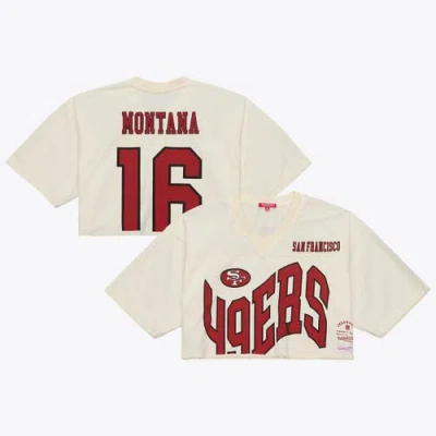 Mitchell & Ness Joe Montana Cream San Francisco 49ers Retired Player Cropped Fashion Jersey In Neutral