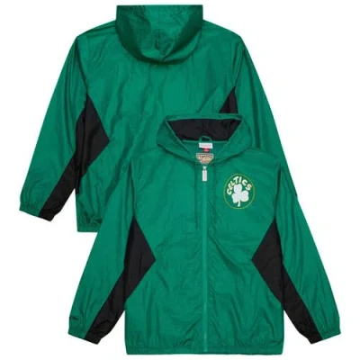 Mitchell & Ness Kelly Green Boston Celtics Playmaker Full-zip Hooded Windbreaker Jacket